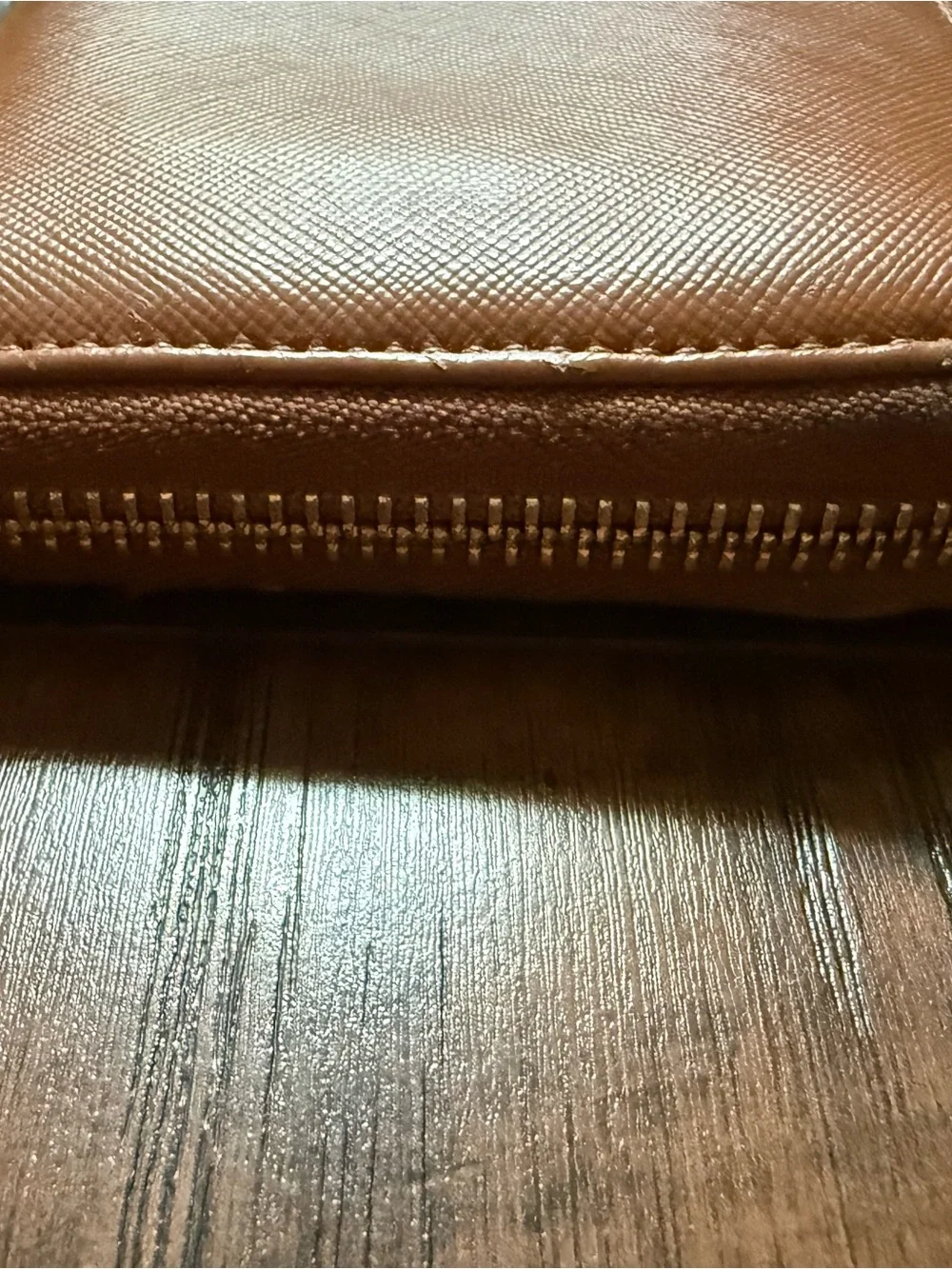 Tory Burch Robinson Zip Around Wallet - Cognac Brown